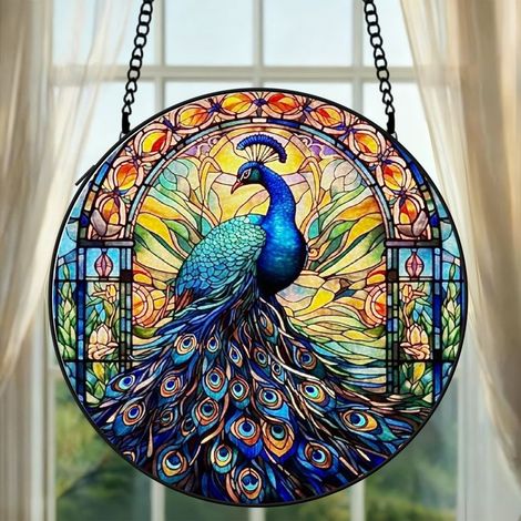 Décoration vitrail poisson attrape-soleil 12,5 cm suspension fenêtre élégante cadeau maman (1/5)