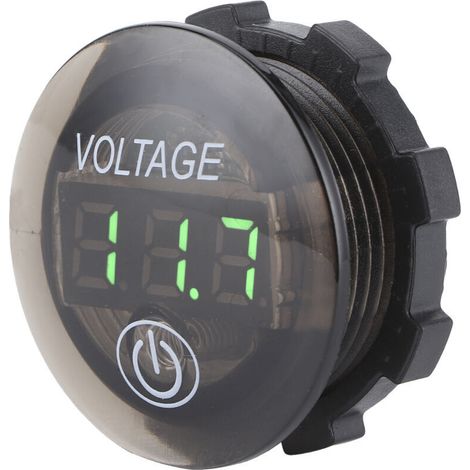 Voltmètre numérique DC universel à LED Jauge de batterie de voiture 12-24V avec interrupteur tactileVert (1/5)