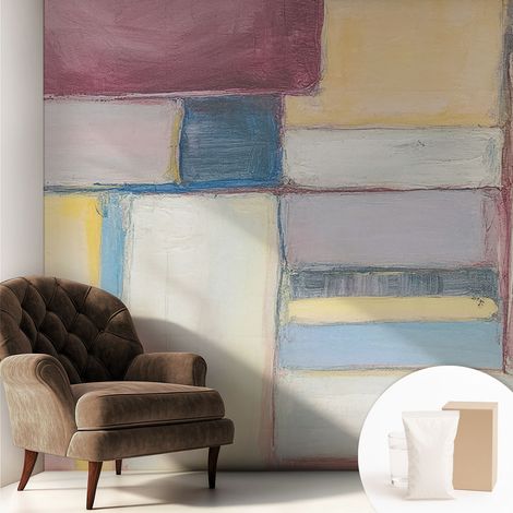 Papier peint intissé décoratif avec colle pour salon chambre et bureau Installation rapide Formes géométriques 250x250 cm (1/5)