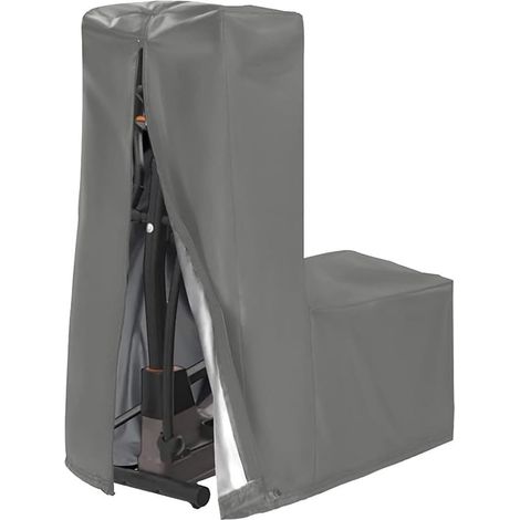 Funda protectora impermeable y antipolvo para máquina elíptica, fabricada en tejido Oxford 420D, plegable para facilitar su almacenamiento (181 x 74 x 165 cm, gris). (1/5)