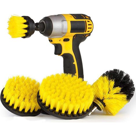 SABIR 4 Pièces Brosse de Nettoyage Perceuse électrique - épurateur électrique pour Brosse de Nettoyage pour le Nettoyage de Salles de Bains,Dalles de Piscine,Briques,Céramique (Perceuse Non Incluse), (1/5)