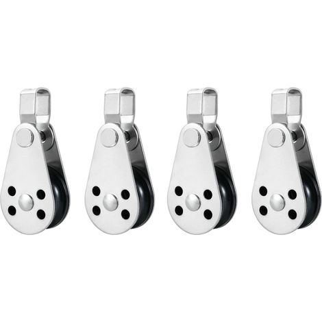 MINKUROW, 4 Uds., Bloque De Polea De Acero Inoxidable, Polea De Barco, Polea De Cable De 25mm, Polea De Elevación Sólida, Polea De Gancho De Bloque Giratorio Para Canoa, Kayak Marino (1/5)
