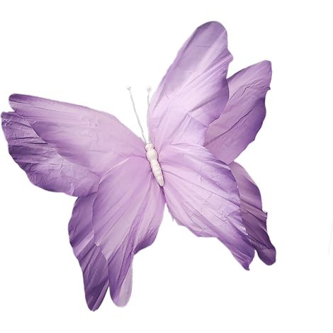 Papillon décoratif en papier Violet 30 cm Artisanal Décoration murale Élégant Ornement mariage Vitrine Bricolage créatif (1/5)