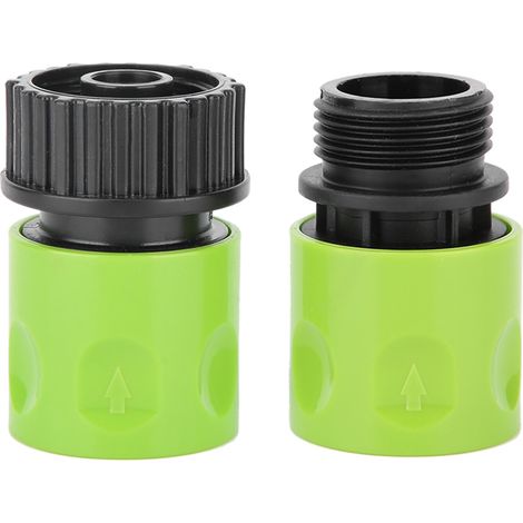 2 Connecteur de robinet, filetage mâle femelle 3/4 pouce, raccord rapide tuyau arrosage, accessoire jardin (1/5)