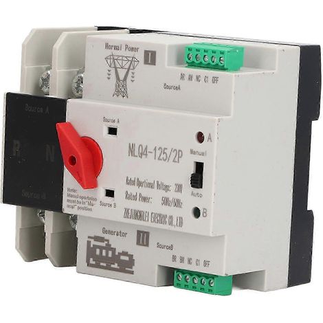 Commutateur de transfert automatique double alimentation 2P pour générateur, sans interruption, 230 V CA, 32 A (1/5)