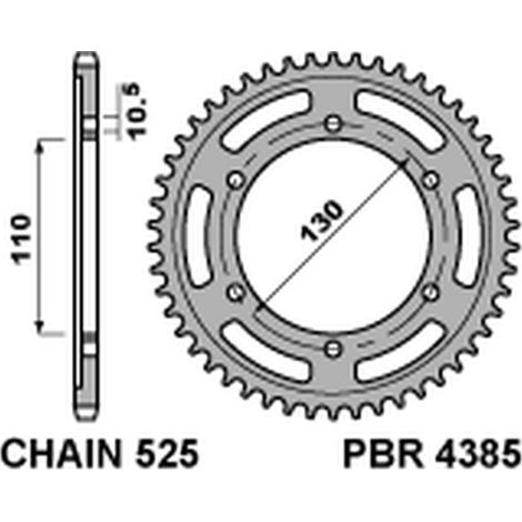 Couronne arrière PBR JTR1876 43 pour Suzuki GSX-R 600 et Yamaha MT, en acier durable.