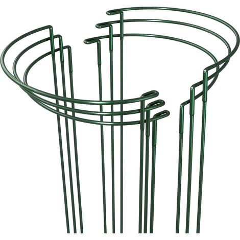 Lot de 6 piquets de support demi-ronds solides et polyvalents pour plantes d'intérieur et d'extérieur telles que pivoines, tomates, roses et fleurs