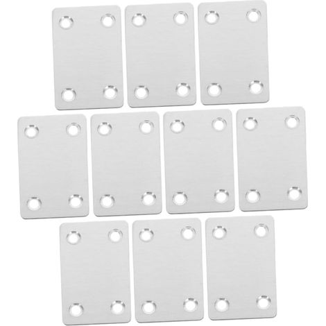 Stück Möbelverbinder flache gerade Edelstahlplatten schwarze