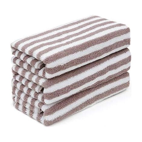 Serviettes en coton ultra doux pour Thanksgiving, rayées avec boucle de suspension, lot de 3. (1/5)