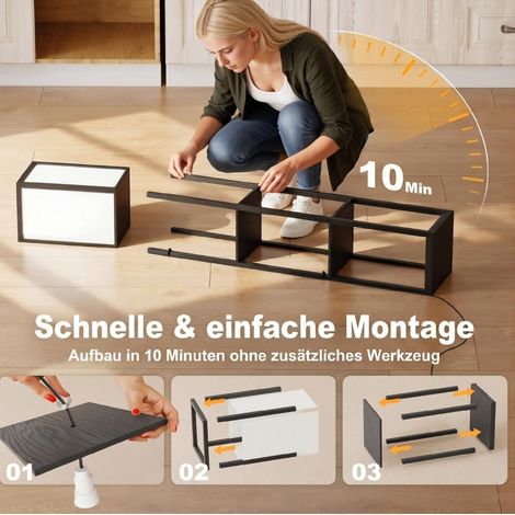 Lampadaire LED avec étagères, variateur, interrupteur à chaîne, prises USB-A, USB-C et secteur, noir (1/5)