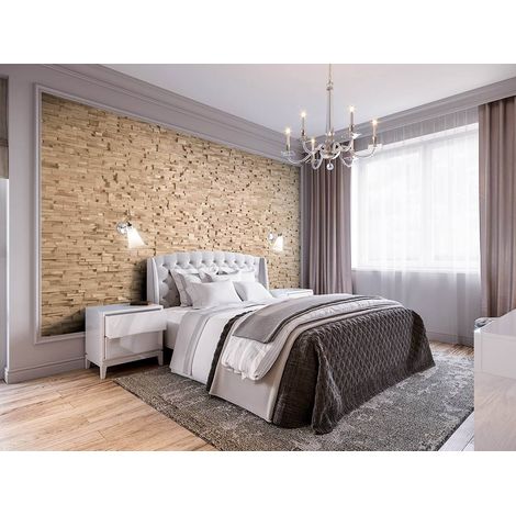 Panneau Mural 3D Bois Chêne Massif Fendu Deja Vu - Effet Relief Texturé - 72x10cm - 14 pcs/m² - Revêtement Décoratif Intérieur