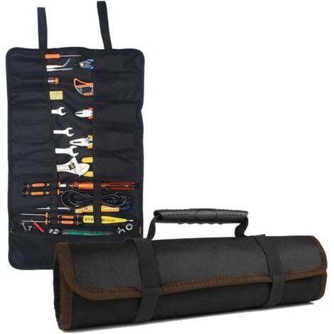 Kit di attrezzi arrotolabile, borsa portautensili con 22 tasche, organizer portatile per attrezzi, custodia arrotolabile, custodia portautensili pieghevole, custodia portautensili in tessuto Oxford 60 (1/4)