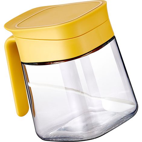 Gewürzglas, transparent, für Salz, Zucker, Pfeffer, gelb (1/5)
