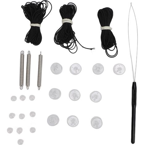 Ortviai Kit de Réparation pour Stores Plissés RV – 27 Pièces, Cordon Nylon 6 m, Matériaux Résistants, Noir