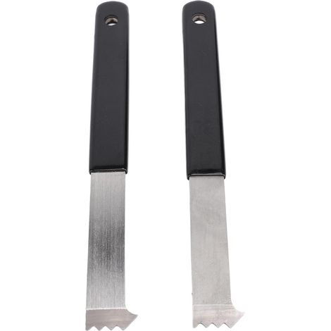 Extracteur de pavés, outil de retrait avec grattoir à joints, micro-dents, rainures de préhension, pour le remplacement des blocs de briques de jardin, 2 pièces. (1/5)
