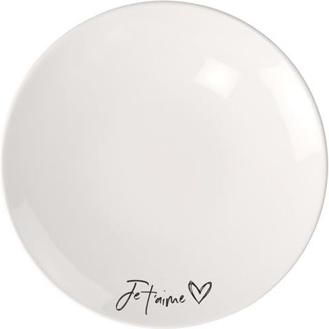 Assiette Pour Le Petit-Déjeuner 21 X 21 X 2,5 Cm, Assiette En Porcelaine Blanche (1/2)