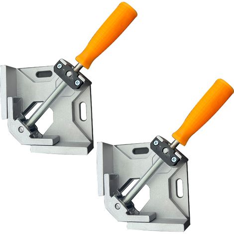 Sollbry 2 Pcs Serre Joint Angle 90 °, Etau D'angle,Pince de Soudage d'angle avec Mâchoire Pivotante Réglable,pour Outils Menuisier,Soudage de Charpentier Gris (1/5)