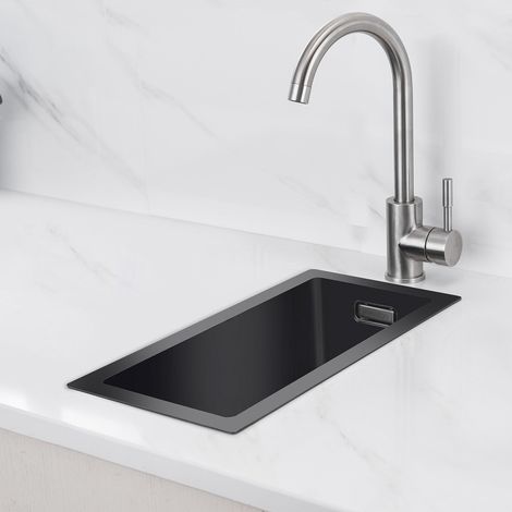 LOMAZOO Évier de cuisine Belnem en acier inoxydable noir