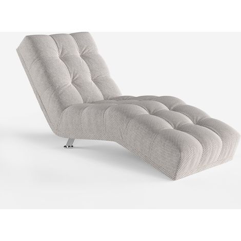 Chaise Longue Design gepolstert in Samtoptik für Wohnzimmer Chamonix - Hellgrau (1/5)