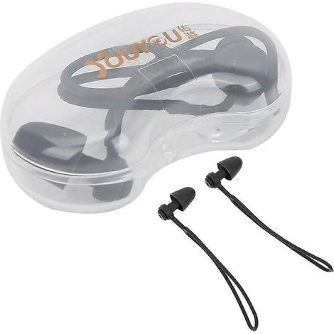 Bouchons d'oreilles/caches-oreilles unisexes étanches en silicone souple pour la natation et le sport, portables (1/4)