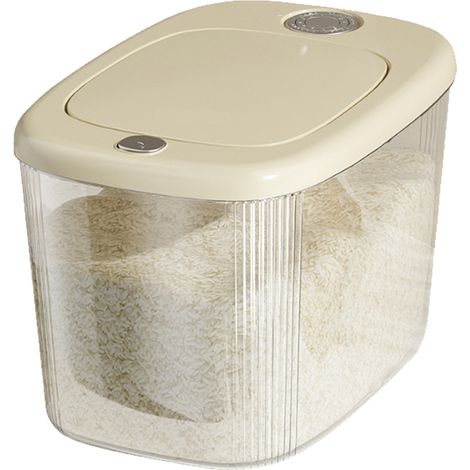 Boîte à Riz Grande Capacité en PP avec Couvercle Pression Étanche pour Conservation Optimale des Céréales et Grains Secs (1/5)