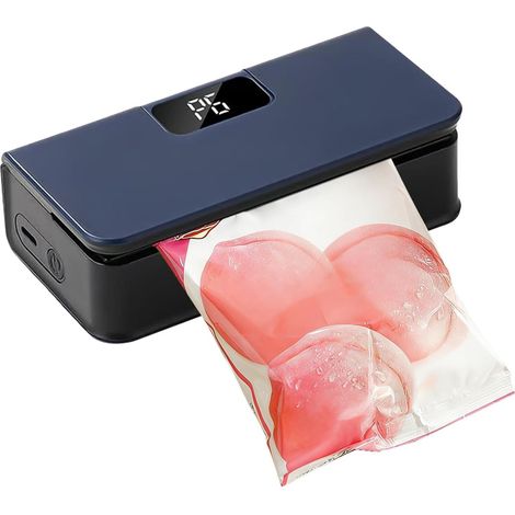 Machine à sceller les sachets avec coupe-sacs intégré, remplisseuse magnétique pour aliments avec 6 réglages, machine à sceller les aliments portable, idéale pour les en-cas, à utiliser en cuisine, au (1/5)