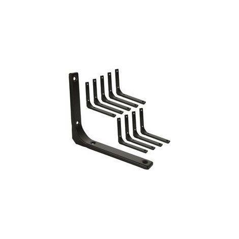 10 Pcs Equerre Etagere Murale Noir, Equerre Metal 150mm x 125mm, Equerre Charge Lourde Support Etagere Murale