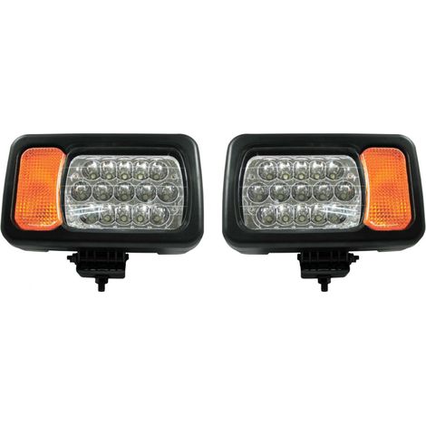 LED-Scheinwerfer-Set – Abblend-/Fernlicht, Blinker, Reflektor – geeignet für Traktor, Mähdrescher, Bagger u. a. – 16 LEDs