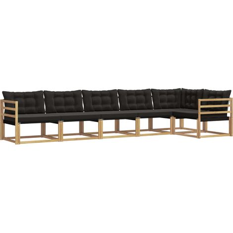 Set di divani da esterno con cuscino 6 pcs Bianco e Nero vidaXL (1/5)