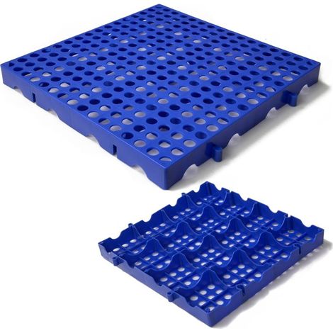 Beyamis Palettes plastique 30x30x2.8cm - PE empilables sous-sol garage lot2 (1/5)