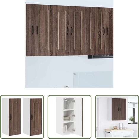Holzschrank -  Küchenschrank Kalmar 2 pcs Braun Eichen-Optik 30 x 31 x 80 cm (1/5)
