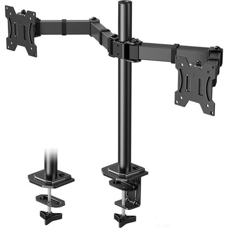 Dual Monitor Halterung 2 Monitore 13-30 Zoll Höhenverstellbar Neigen Schwenken (1/5)