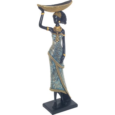 Statue Africaine Décorative en Résine, Figure Artistique pour la Maison, Cadeau Original, 44,5 cm, Style Ethnique (1/4)