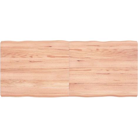 vidaXL Tablero mesa madera tratada borde natural marrón 120x50x(2-6)cm (1/5)