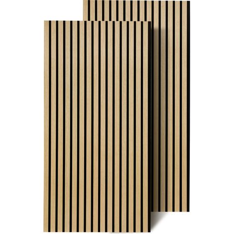 Randaco Akustikpaneel Wandpaneel Moderne Wandpaneele  aus Holzfunier und Filz MDF Wandverkleidung 2x 120x60x2.1cm Eichenholz (1/5)