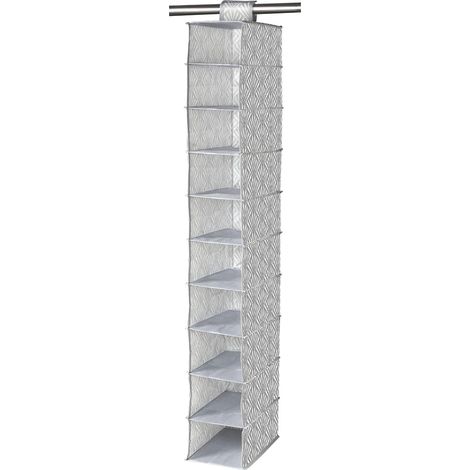Scaffale con 10 scomparti, motivo a ventaglio in tessuto non tessuto - H128 cm