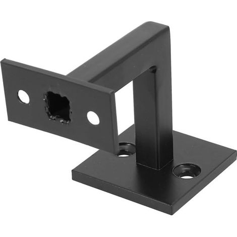 Staffa per corrimano in acciaio inox - Montaggio a parete - Per interni ed esterni - Quadrata - Per scale - Nera - Viti incluse (1/5)