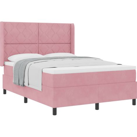 Maison Exclusive - Boxspringbett mit Kopfteil Rosa 140 x 200 cm S (1/5)