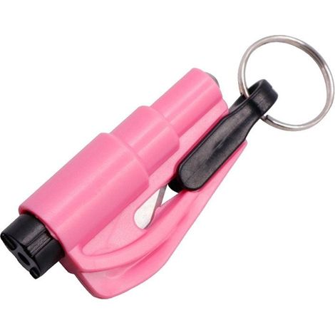 Boîte à clés de sécurité, Concasseur de verre, coupe - ceinture, voiture pratique et rapide (Rose) (1/2)