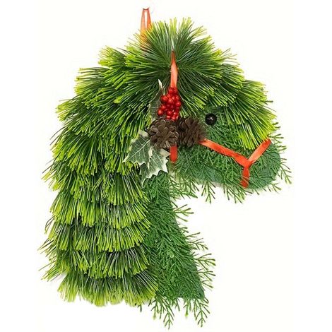 Cheval Tete - Decoration Porte Exterieure Noel - Accroche Porte PVC - Pour Entree Porche Balcon - 1 Unite (1/5)