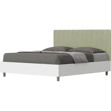 Letto Matrimoniale 160x200 cm con Rete e Contenitore Kaia Tè verde (1/4)