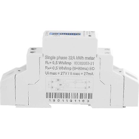 Compteur d'énergie électrique monophasé à affichage numérique LCD 1P sur rail DIN (1/5)