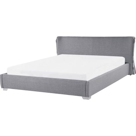 Bett mit Lattenrost Stoff PARIS 160 x 200 cm Grau