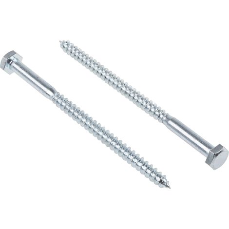Vis tire-fond, 6mm x 100mm, en Acier ( Prix pour Sachet de 25 )