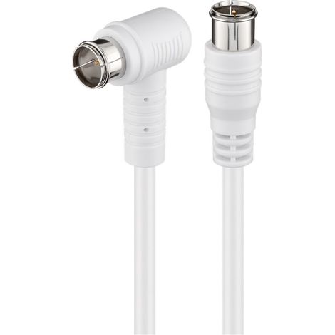 Goobay 67350 - Cable coaxial (F plug, F plug, 5 m, Macho/Macho, Blanco, 75 Ω)