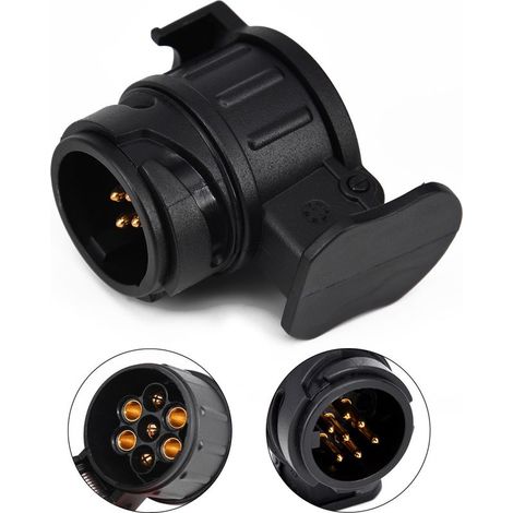 1 pièce adaptateur 13 broches à 7 broches pour remorque prise 13 broches pour remorque de voiture-tracteur-caravane-porte-vélos (1/5)