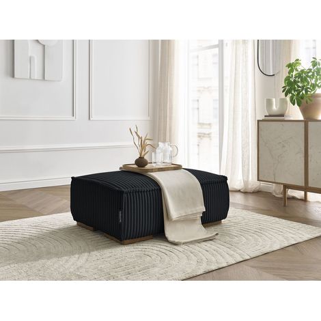 BOBOCHIC - Pouf CHELSEA gros côtelé doux Noir (1/5)