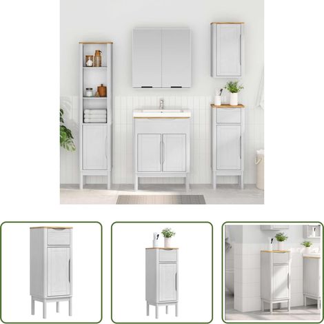 vidaXL Rangement moderne -  Armoire de salle de bain avec porte FLORO Blanc 35 x 30 x 90 cm (1/5)