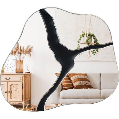 Miroir mural asymétrique 80 x 70 cm, miroir irrégulier (1/5)