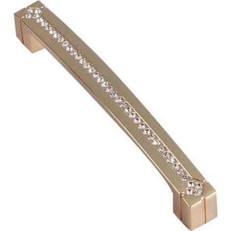 Bouton de meuble et poignée de tiroir en cristal avec vis, entièrement en métal, style européen moderne doré.